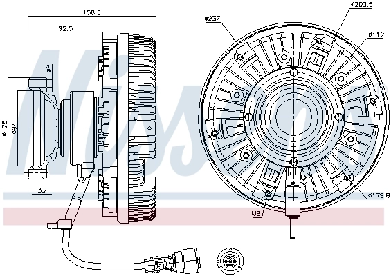 Embrayage, ventilateur de radiateur NISSENS 86062