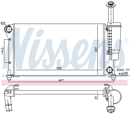 Radiateur, refroidissement du moteur NISSENS 617852