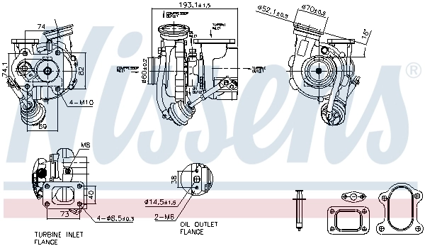Turbocompresseur, suralimentation NISSENS 93600