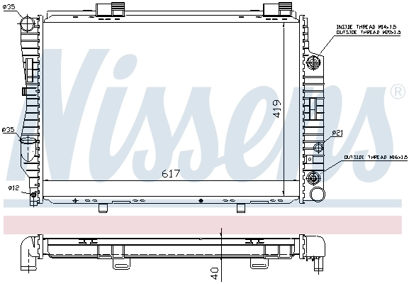 Radiateur, refroidissement du moteur NISSENS 62739A