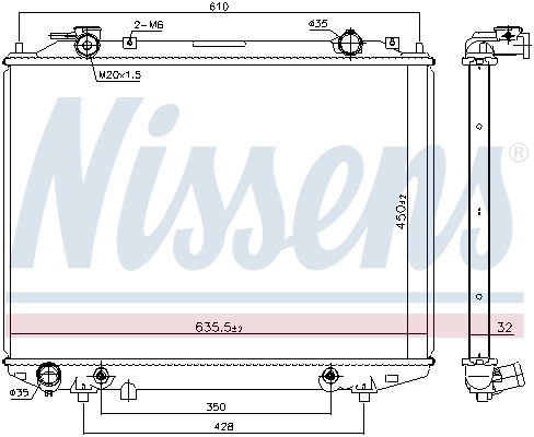 Radiateur, refroidissement du moteur NISSENS 68535
