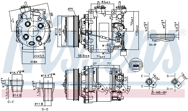 Compresseur, climatisation NISSENS 890155