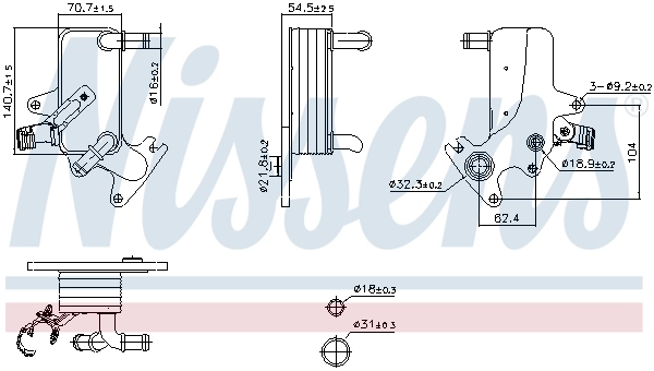 Radiateur d'huile de boîte automatique NISSENS 91553