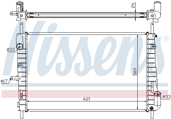 Radiateur, refroidissement du moteur NISSENS 62025A