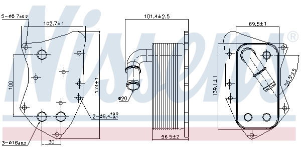 Radiateur d'huile NISSENS 90804