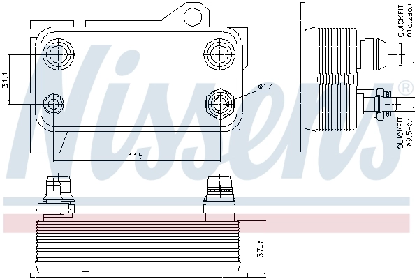 Radiateur d'huile de boîte automatique NISSENS 90863