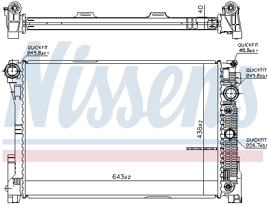 Radiateur, refroidissement du moteur NISSENS 67101