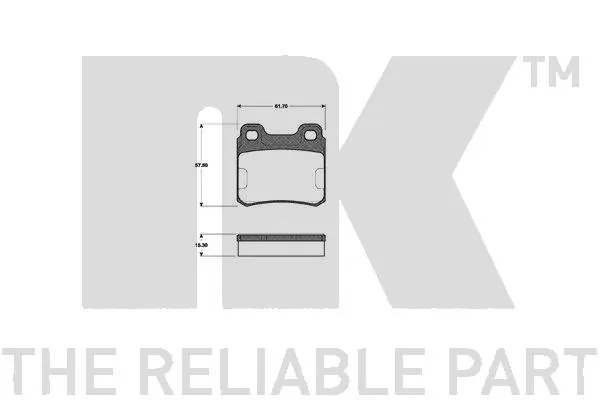 Kit de plaquettes de frein, frein à disque NK 223310