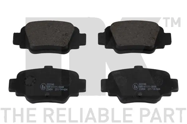 Kit de plaquettes de frein, frein à disque NK 222246
