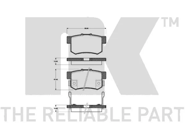 Kit de plaquettes de frein, frein à disque NK 222635