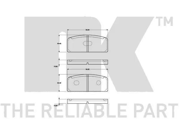 Kit de plaquettes de frein, frein à disque NK 223903