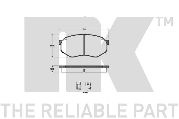 Kit de plaquettes de frein, frein à disque NK 223216