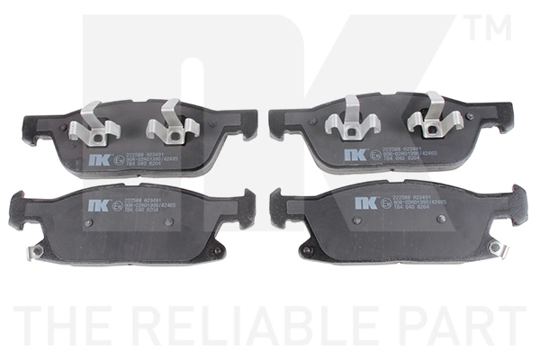 Kit de plaquettes de frein, frein à disque NK 222588