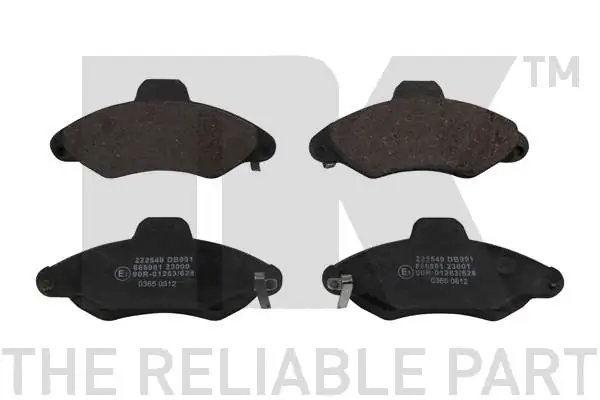 Kit de plaquettes de frein, frein à disque NK 222549