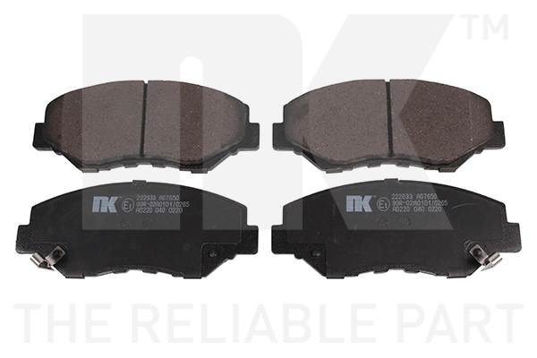 Kit de plaquettes de frein, frein à disque NK 222633