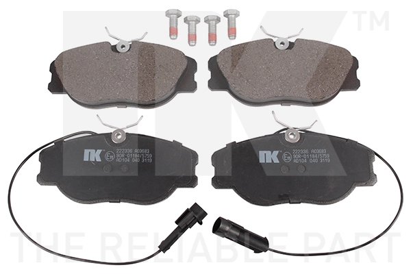 Kit de plaquettes de frein, frein à disque NK 222336