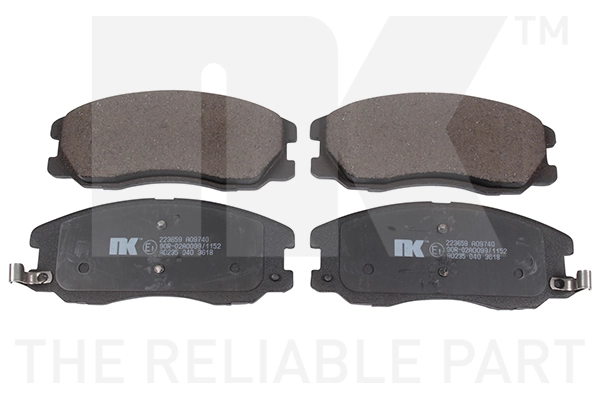 Kit de plaquettes de frein, frein à disque NK 223659