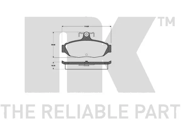 Kit de plaquettes de frein, frein à disque NK 222541