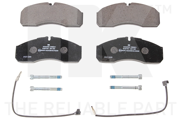 Kit de plaquettes de frein, frein à disque NK 222395