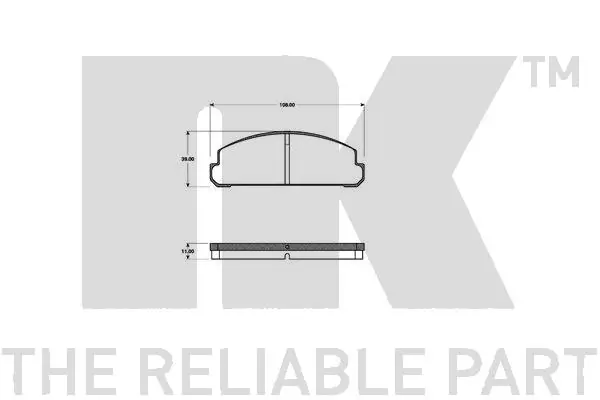 Kit de plaquettes de frein, frein à disque NK 223223