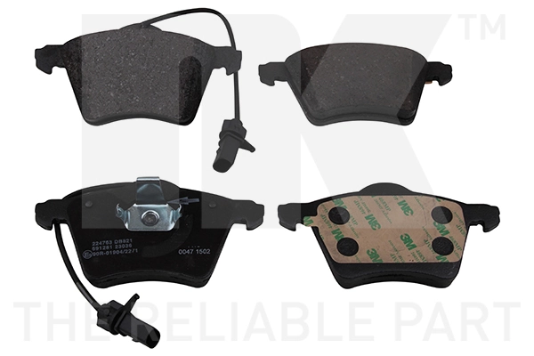 Kit de plaquettes de frein, frein à disque NK 224763