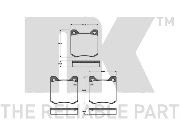Kit de plaquettes de frein, frein à disque NK 223909