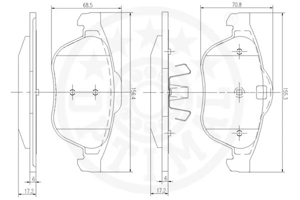 Kit de plaquettes de frein, frein à disque OPTIMAL 12130