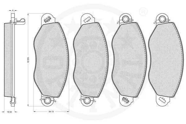 Kit de plaquettes de frein, frein à disque OPTIMAL 77212