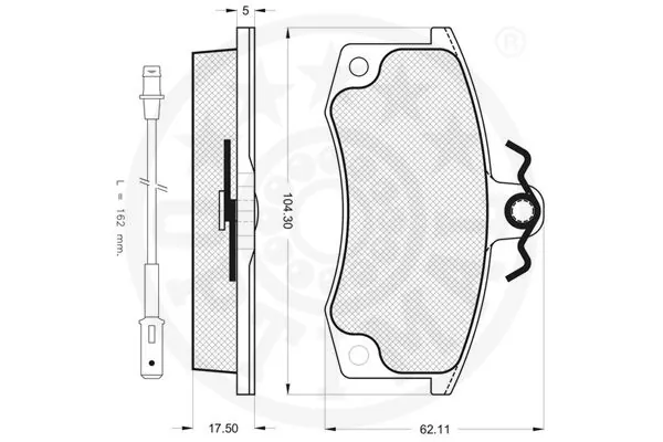 Kit de plaquettes de frein, frein à disque OPTIMAL 12075