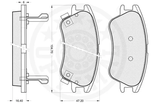 Kit de plaquettes de frein, frein à disque OPTIMAL 12148