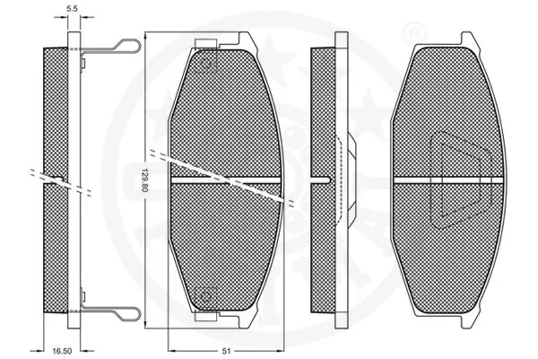 Kit de plaquettes de frein, frein à disque OPTIMAL 9347