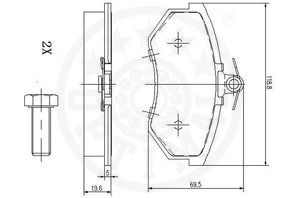 Kit de plaquettes de frein, frein à disque OPTIMAL 10069