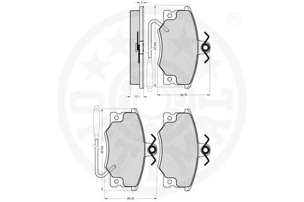Kit de plaquettes de frein, frein à disque OPTIMAL 12042