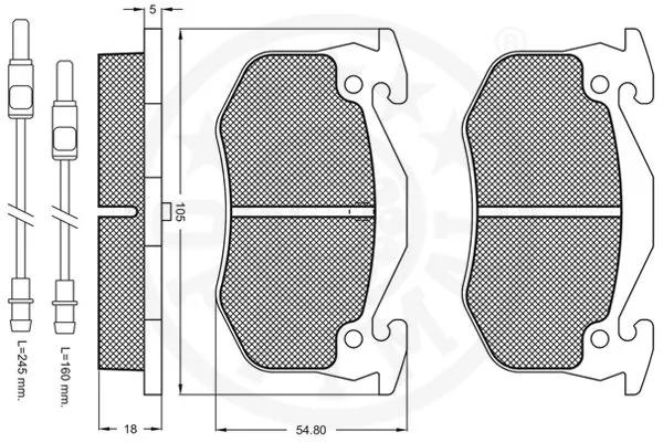 Kit de plaquettes de frein, frein à disque OPTIMAL 9339