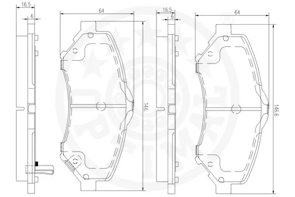 Kit de plaquettes de frein, frein à disque OPTIMAL 12381