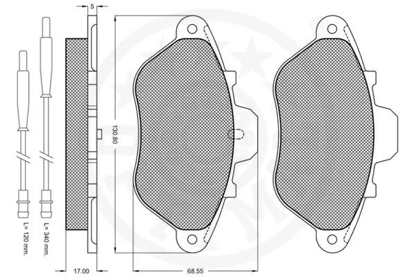 Kit de plaquettes de frein, frein à disque OPTIMAL 9624
