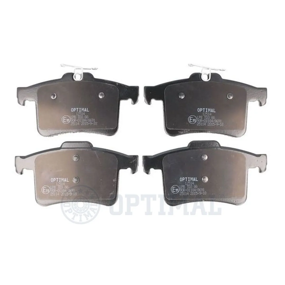 Kit de plaquettes de frein, frein à disque OPTIMAL 12514
