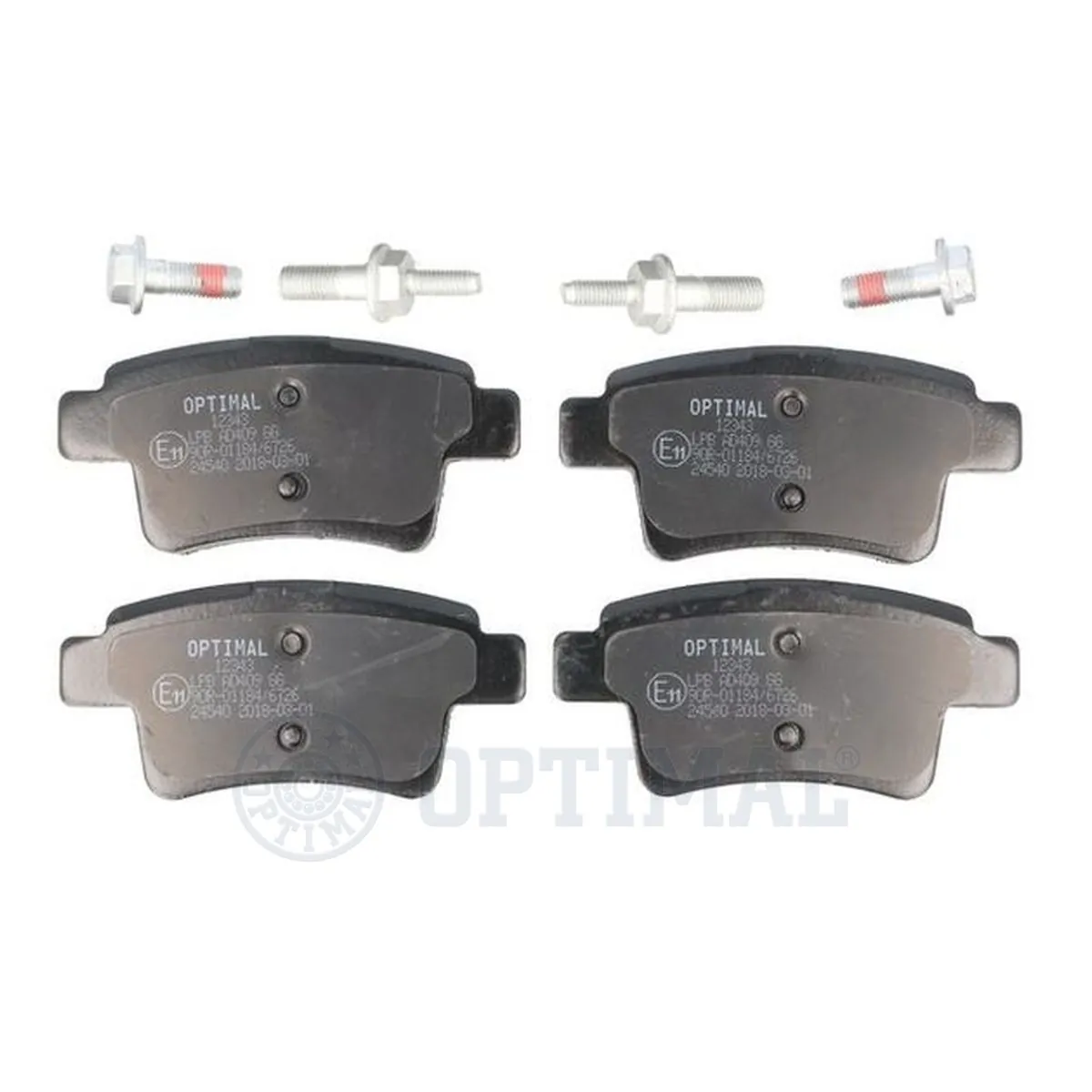 Kit de plaquettes de frein, frein à disque OPTIMAL 12343