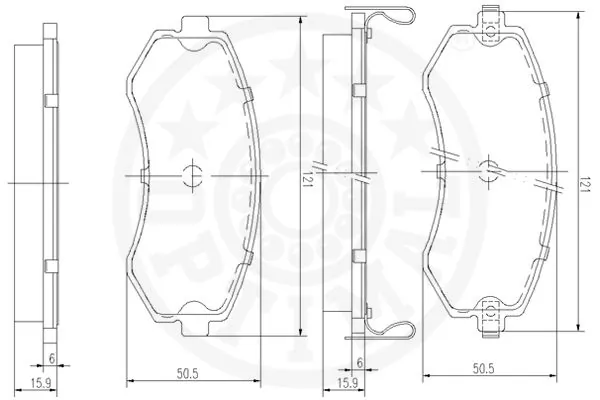 Kit de plaquettes de frein, frein à disque OPTIMAL 9634