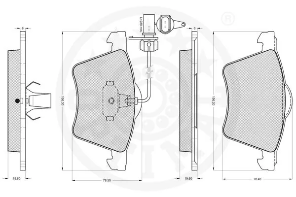 Kit de plaquettes de frein, frein à disque OPTIMAL 12183