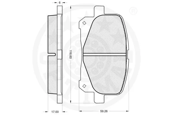 Kit de plaquettes de frein, frein à disque OPTIMAL 12146