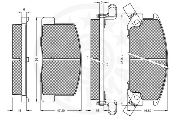 Kit de plaquettes de frein, frein à disque OPTIMAL 9414