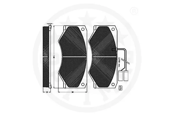 Kit de plaquettes de frein, frein à disque OPTIMAL 9851