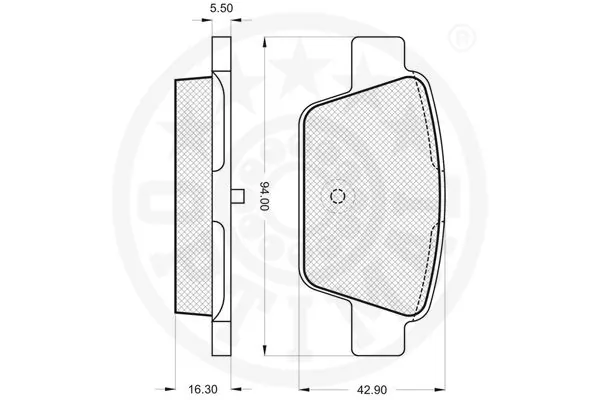 Kit de plaquettes de frein, frein à disque OPTIMAL 86100