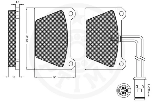Kit de plaquettes de frein, frein à disque OPTIMAL 9247