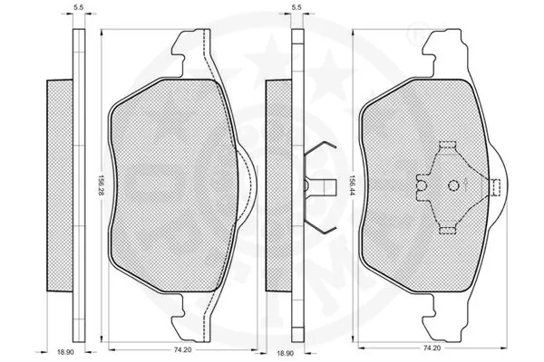 Kit de plaquettes de frein, frein à disque OPTIMAL 12074