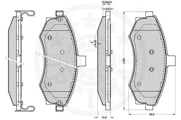 Kit de plaquettes de frein, frein à disque OPTIMAL 12219