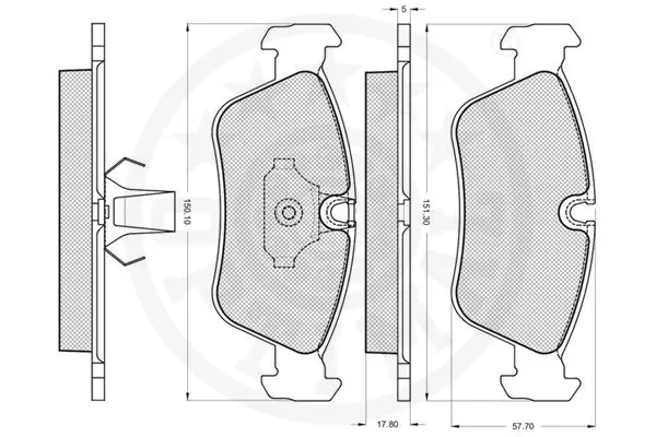 Kit de plaquettes de frein, frein à disque OPTIMAL 10283