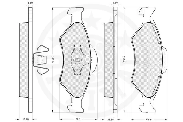 Kit de plaquettes de frein, frein à disque OPTIMAL 12078