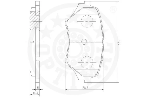 Kit de plaquettes de frein, frein à disque OPTIMAL 12525